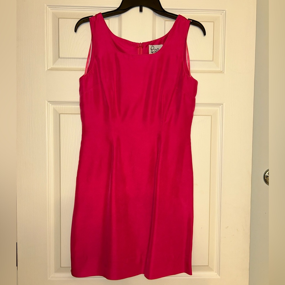 Lilly Pulitzer Berry Pink Solid Color Sleeveless Mini Barbie Core Dress Size 6